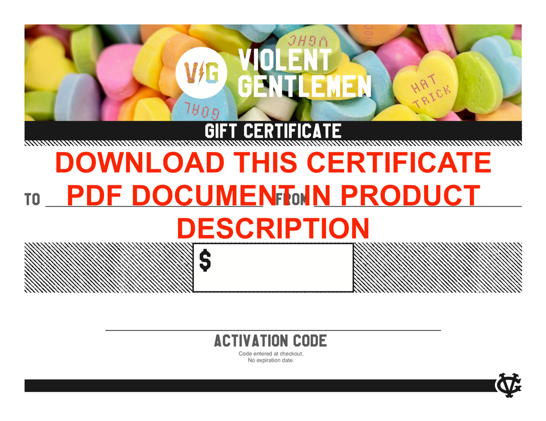 Hockey Gift Card - - Gift Cards - Violent Gentlemen Hockey Lifestyle | Built by Fans for Fans | Perfect Gift for hockey fan or hockey players that live in the hockey culture