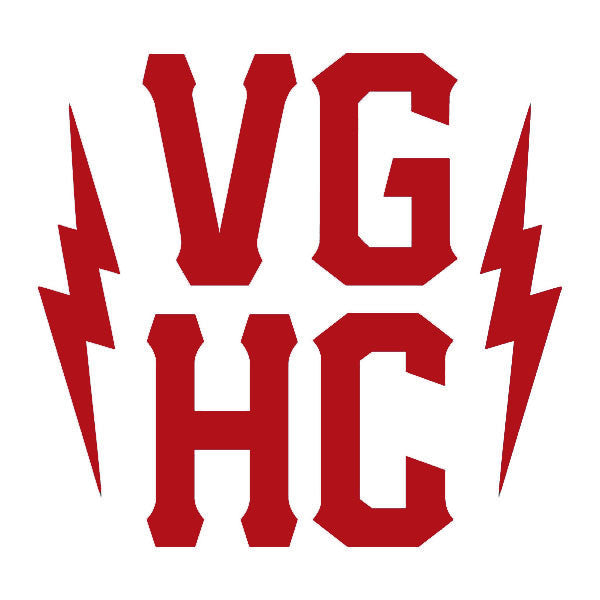 Hockey VGHC Stacked Die Cut Sticker - Red - Accessories - Violent Gentlemen Hockey Lifestyle | Built by Fans for Fans | Perfect Gift for hockey fan or hockey players that live in the hockey culture